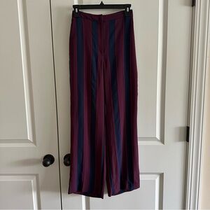 Express Navy and Maroon Wide Leg Super High Rise Trousers Size 0